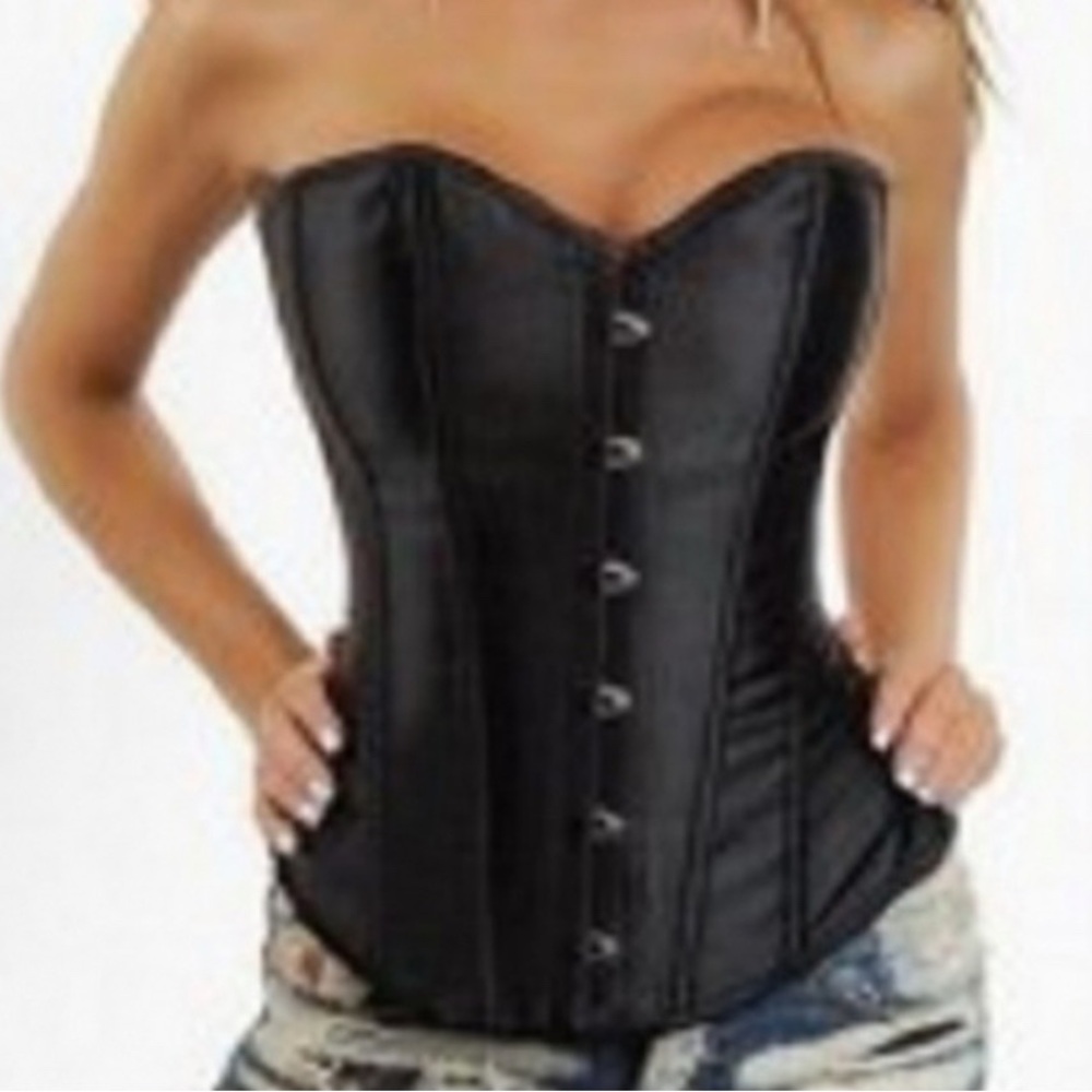 Black Strapless Corset Top